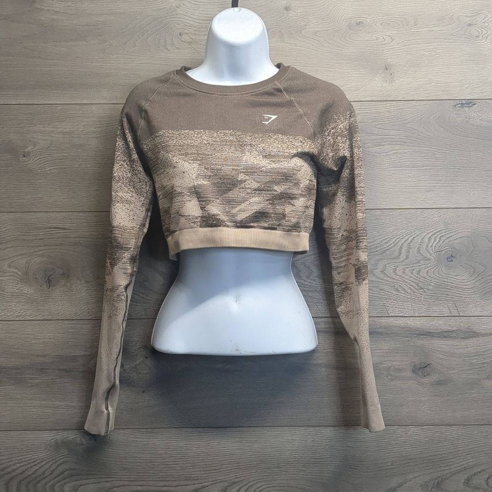Gymshark Ombre Compression Long Sleeve Crop Top Women's Size Medium